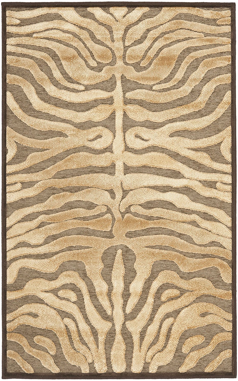 Safavieh Transitional Indoor Woven Rectangle Area Rug, Paradise Collection, PAR83, in Mocha, 79 X 122 cm for Living Room, Bedroom or Any Indoor Space