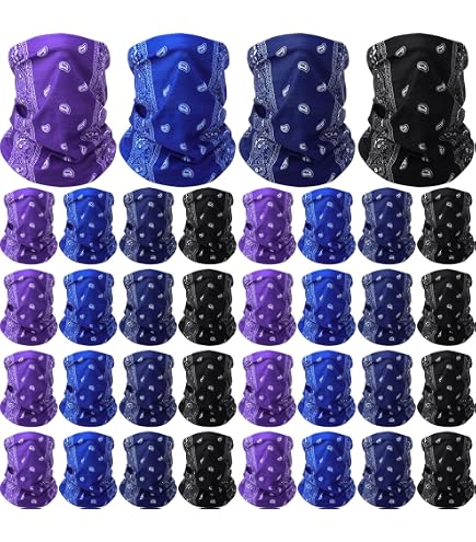 Tarpop 40pcs Neck Gaiter Face Mask Men Women, Seamless 