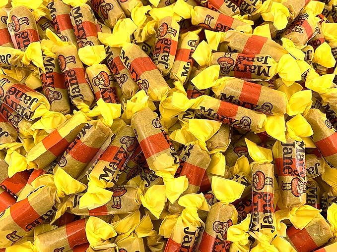CrazyOutlet Mary Jane Peanut Butter Taffy Candy, Old