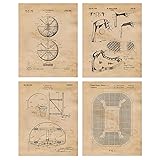 Classic Basketball Patent Prints, 4 (8x10) Unframed