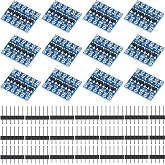 WWZMDiB 12 Pcs Logic Level Shifter Converter Module 4 Channel Bidirectional 3.3V to 5V, 5V to 3.3V Support UART IIC I2C SPI 1-Wire Compatible with for Arduino Raspberry Pi ESP32