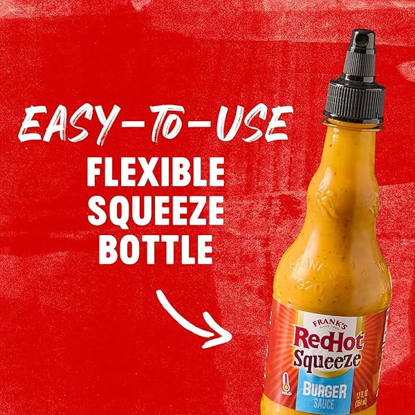 FRANK’S REDHOT BURGER SAUCE, SQUEEZE BOTTLE, CREAMY, TANGY BLEND OF DILL PICKLE JUICE, MAYO, AND FRANK’S REDHOT HEAT FOR BURGERS & MORE, 12 FL OZ