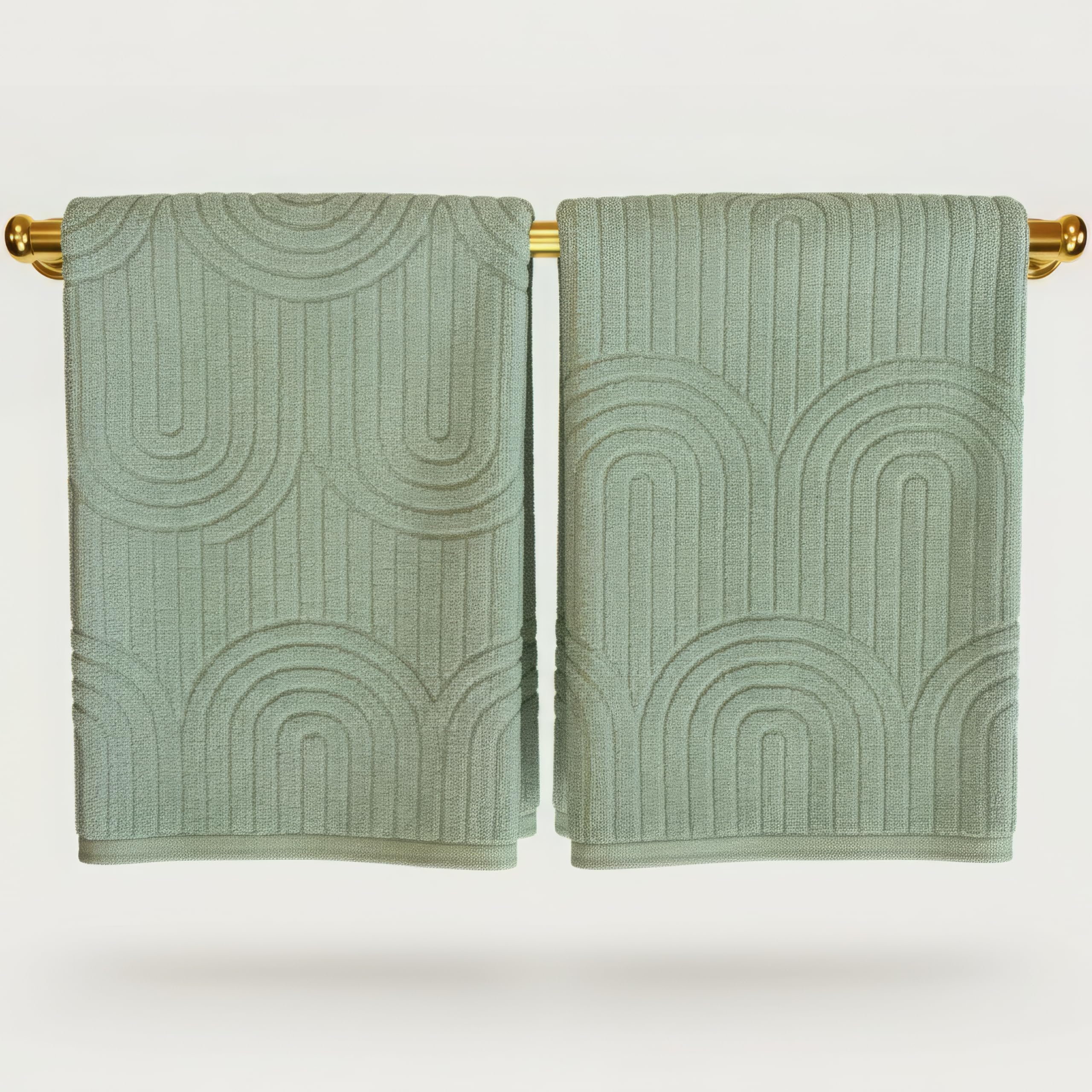 KIBAGA Decorative Hand Towels for Your Bathroom Or Kitchen – Luxurious Set of 2 Soft Boho Cotton Towels are Absorbent, Lightweight & Dry Quickly - Perfect to Elevate Any Bath Decoration at Home