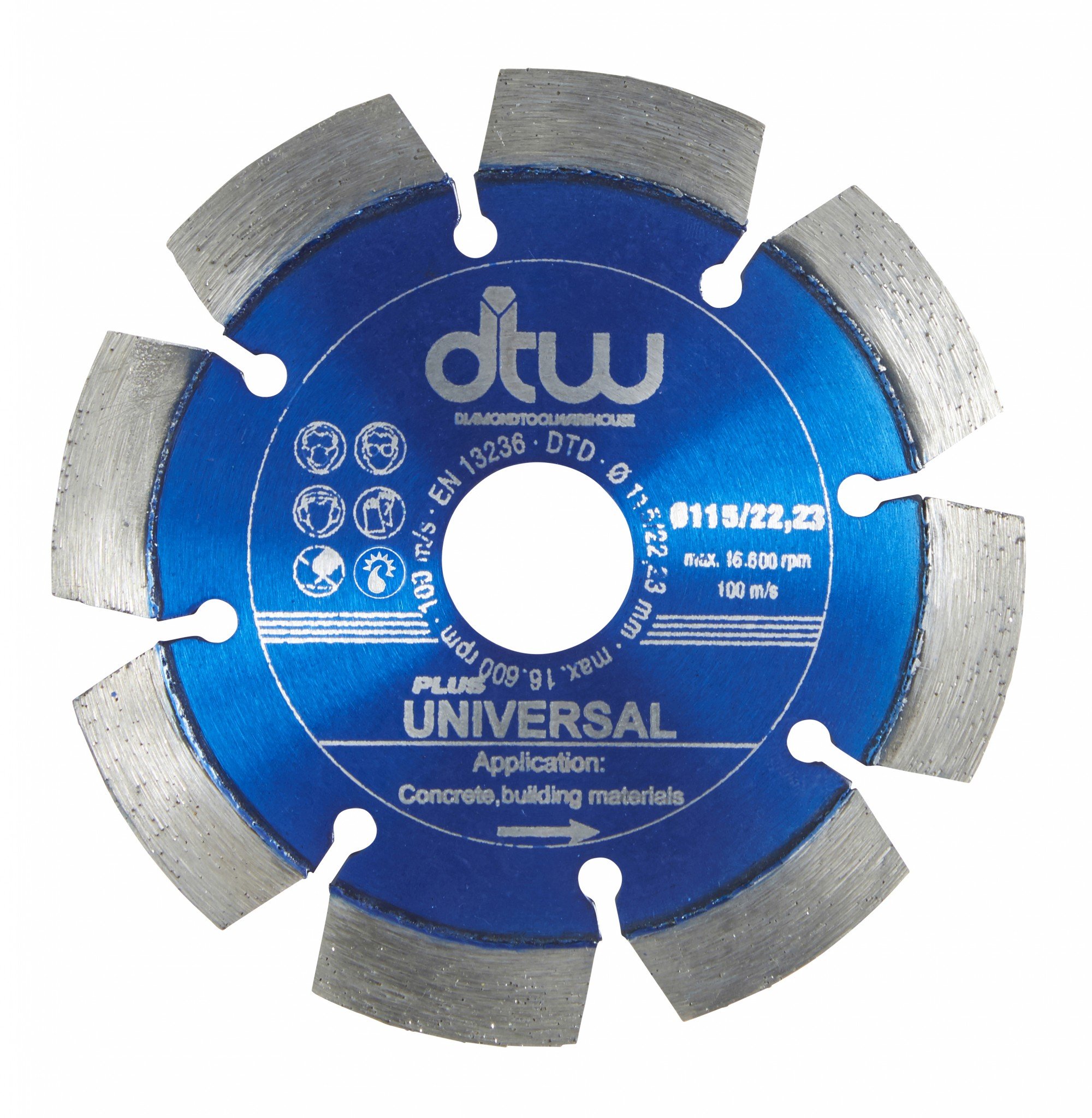 DTW Plus Universal Diamond Blade - General Purpose Blade For Light Concrete, Concrete Block, Brick, Medium Sandstone & More