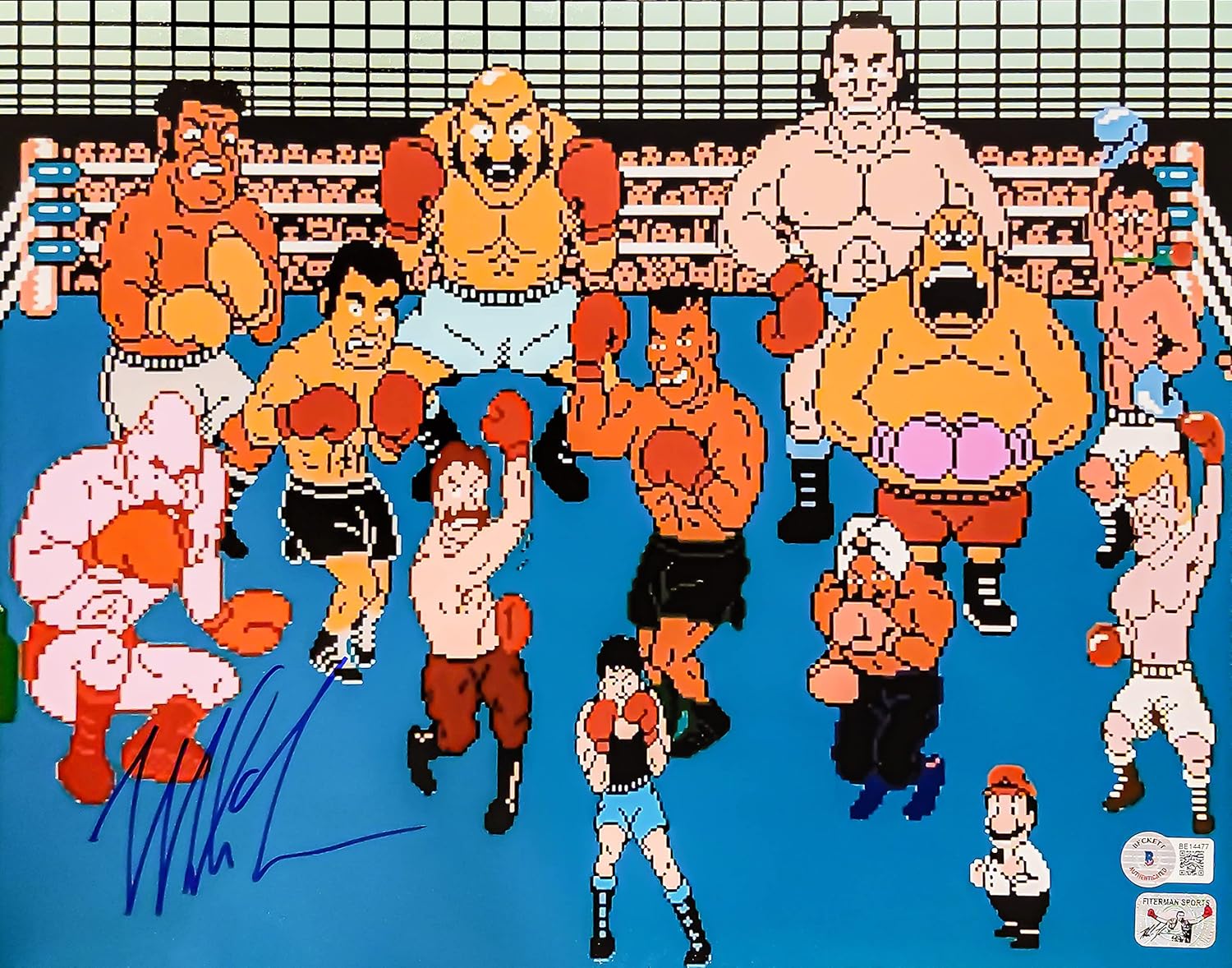 Photographs - Mike Tyson Autographed 11x14 Photo Punch-Out With Cast Beckett BAS