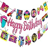 90s Theme Birthday Party Banners Retro 1990s Birthday Party Decorations Retro Style Back To The 90s Decorations for Hip Hop Party Baby Shower Supplies