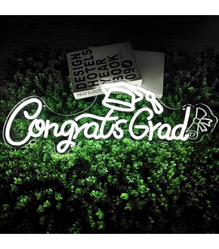 Insegna Luminosa A LED 'Congrats Grad' – 59,9x28,7 Cm – Luci Dimmerabili Per Festa Di Laurea E Decorazione Parete
