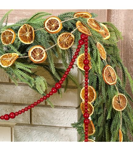 木ノ実のガーランド Amazon.com: Daifunli 6ft Christmas Garland Decoration Realistic