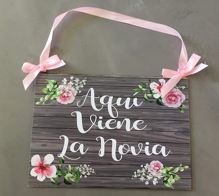 Cartel Aquí Viene la Novia para Bodas: Amazon.es: Handmade