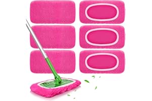 Reusable Mop Pads fit Swiffer Sweeper Mop - Microfiber Wet Pads Refill & Machine Washable Dry Sweeping Cloths for Mopping All
