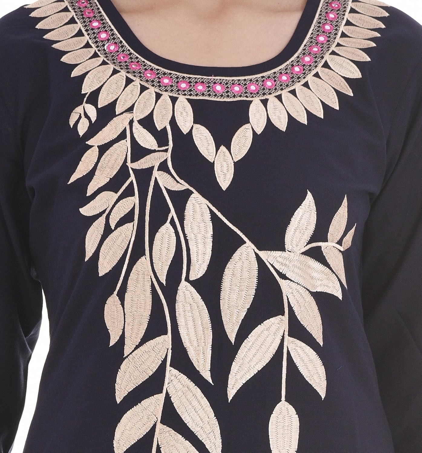 rajmandirfabrics women's cotton embroidered kurti with printed palazzo (pk1015567_blue)