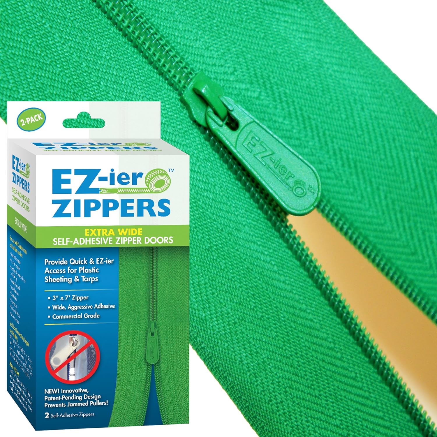 EZier Products Heavy Duty Adhesive Zippers 3 x 7 ft 2 Pack Commercial Grade Chair Pads