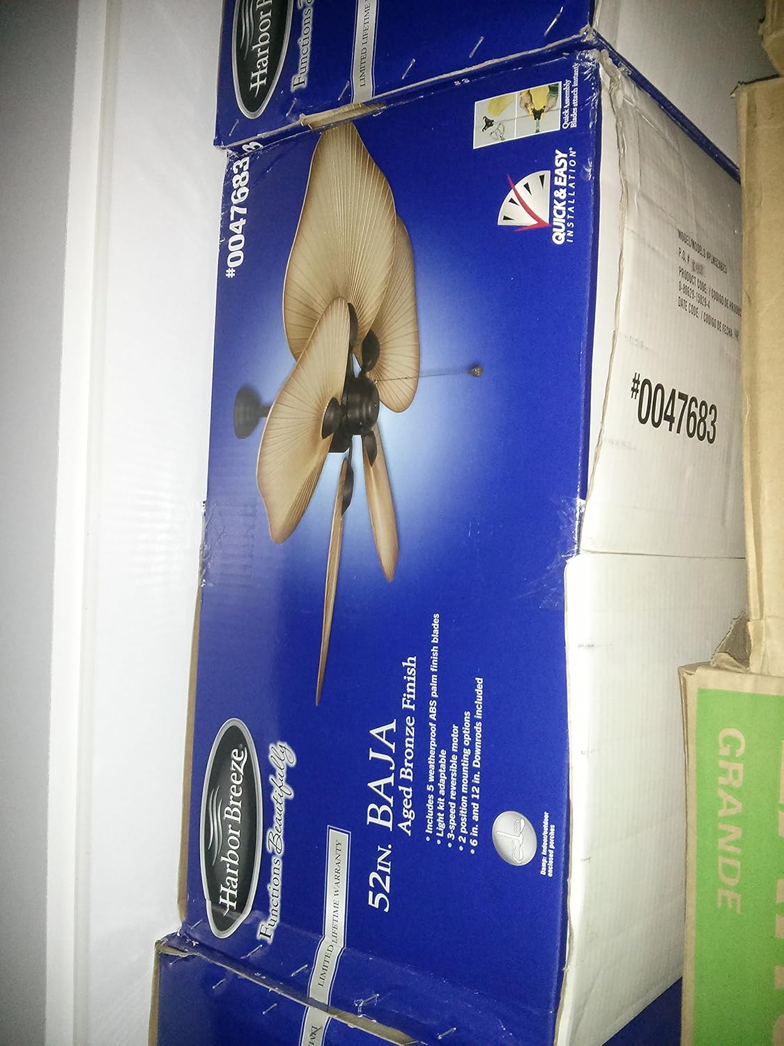 Harbor Breeze 52 Inch Baja Ceiling Fan Aged Bronze Finish Includes