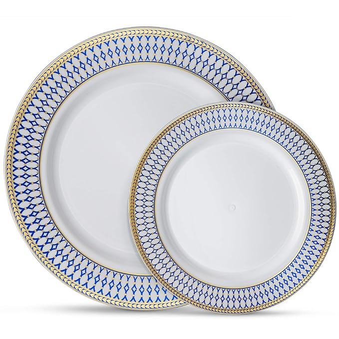 Laura Stein Designer Dinnerware Set of 64 Premium Plasic Wedding/Party