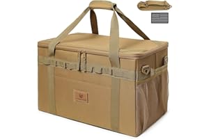 Lemubeane Tactical Camping Storage Bag Utility Tote Bag Camping Kitchen Organizer with Axe Holder & Shoulder Strap