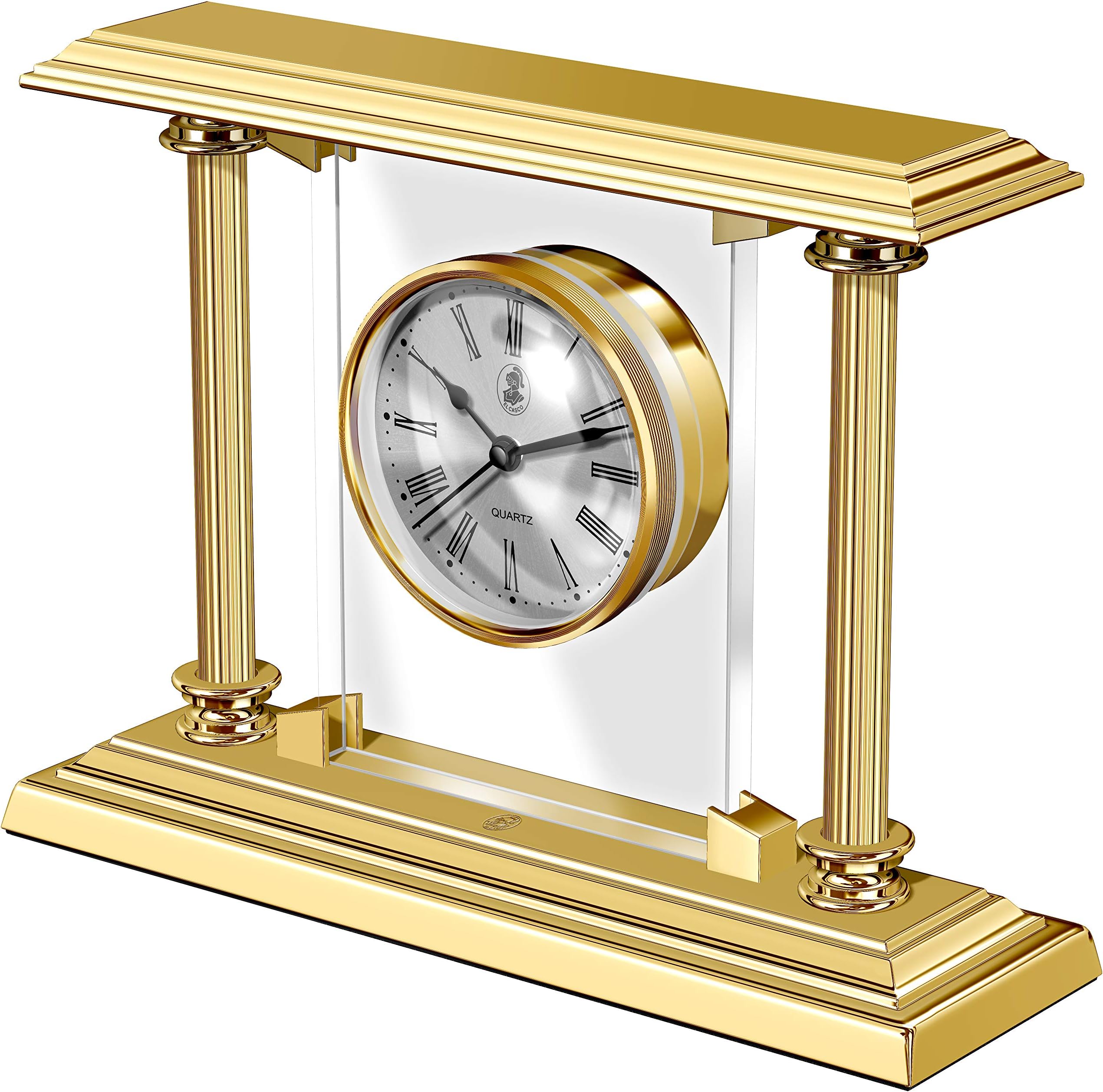 El Casco M663L Desk Clock - 23 Carat Gold