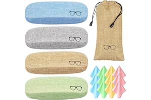 Ouskr 17 Pcs Eyeglass Case Hard Shell Set, Unisex Hard Glasses Case, Large Eyeglasses Cases for Men Women