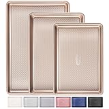 HONGBAKE Baking Sheet Pan Set of 3, Cookie Sheets