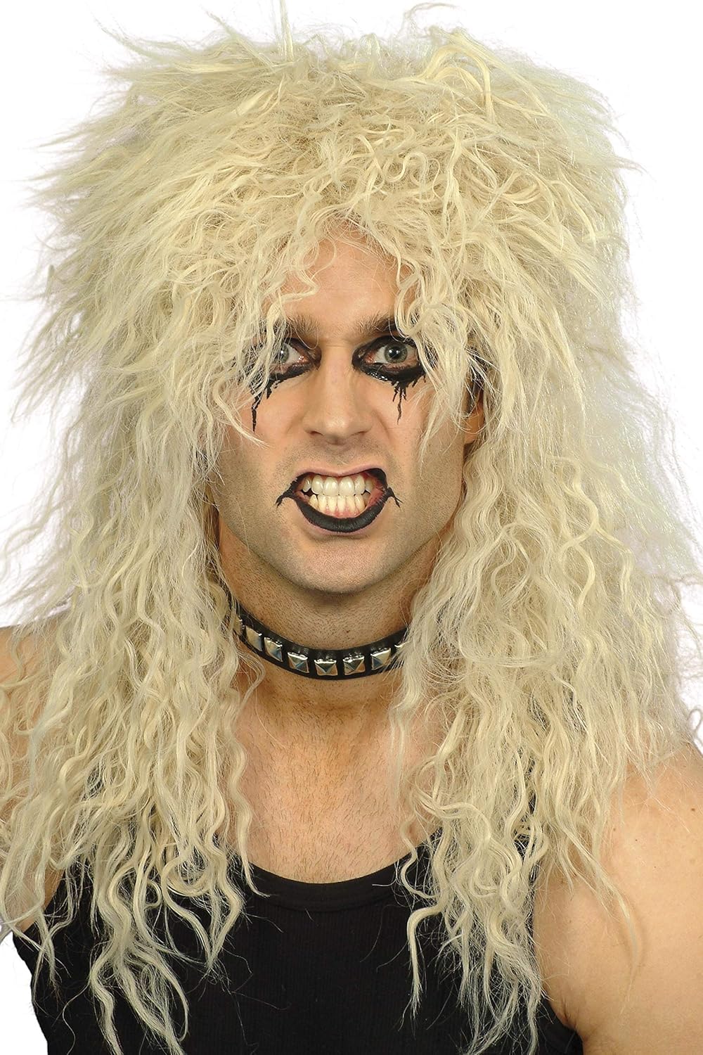 Smiffys Men S Hard Rocker Crazy Long Blonde Wig One Size