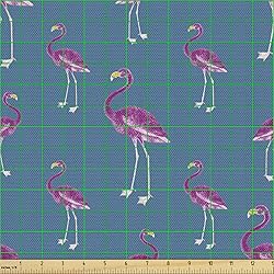Ambesonne Blue and Pink Fabric by The Yard, Pattern