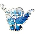 Shaka Wooden Wall Sign Hang Loose Sign Hawaii Aloha Surfer Hand Sign Hand Shape Finger Nursery Room Decor Surf Wall Decor for Home Living Room Kitchen Bathroom Bedroom Decoration