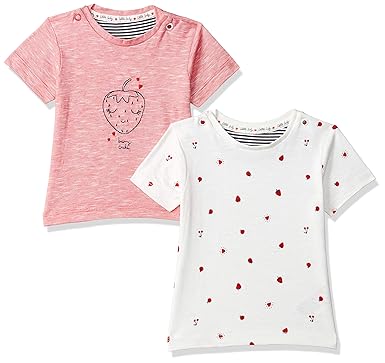 Baby Girls Floral Regular fit T-Shirt (Pack of 2) (SA576-1_Multicoloured 0 3 Months)