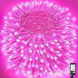 500 LED Pink String Lights, 165ft Pink Christmas