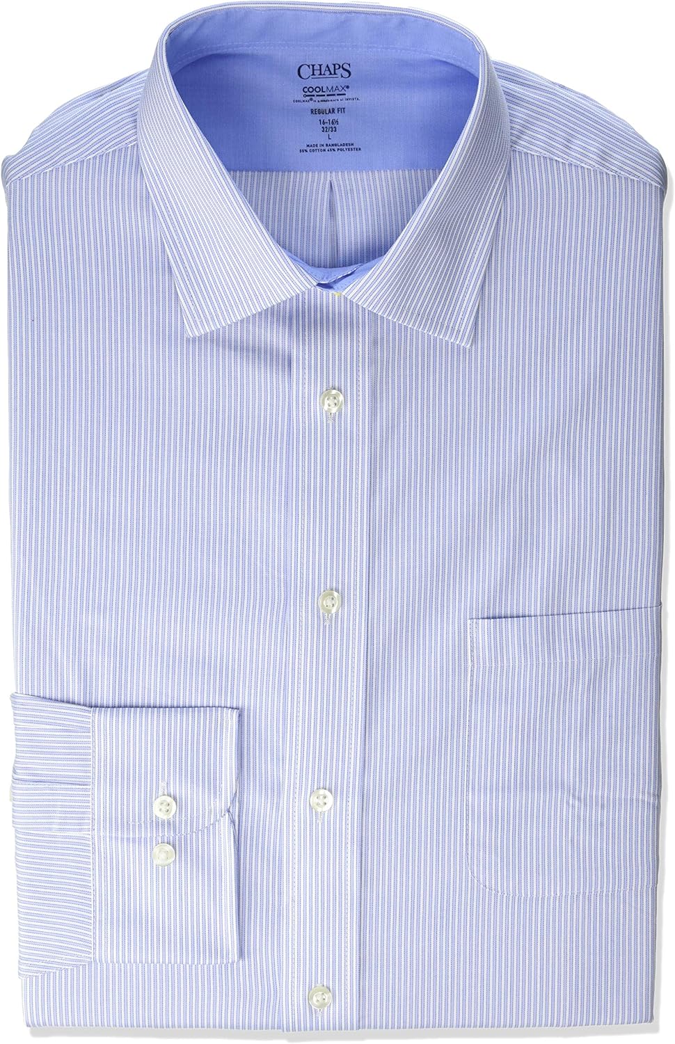 Chaps Mens Dress Shirt Regular Fit Stretch Collar Stripe Shirts Clothing