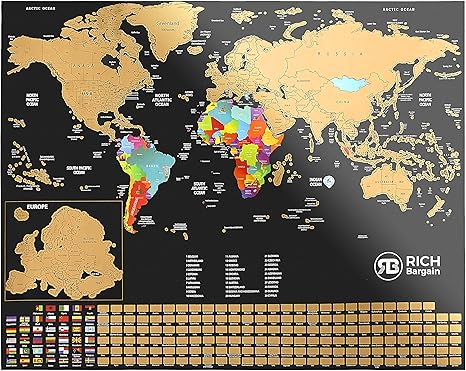 Carte Du Monde à Gratter Carte Du Monde à Gratter Pour Les