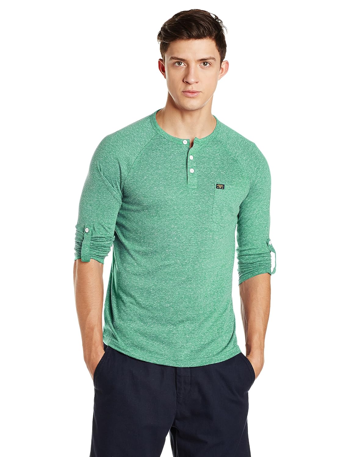 symbol amazon brand men's full sleeve henley t-shirt