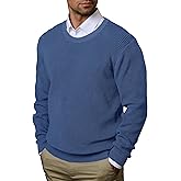 Herberton Mens Waffle Dress Sweater Loose-Fit Knit Textured Stretch Pullover Top (S-XXL)