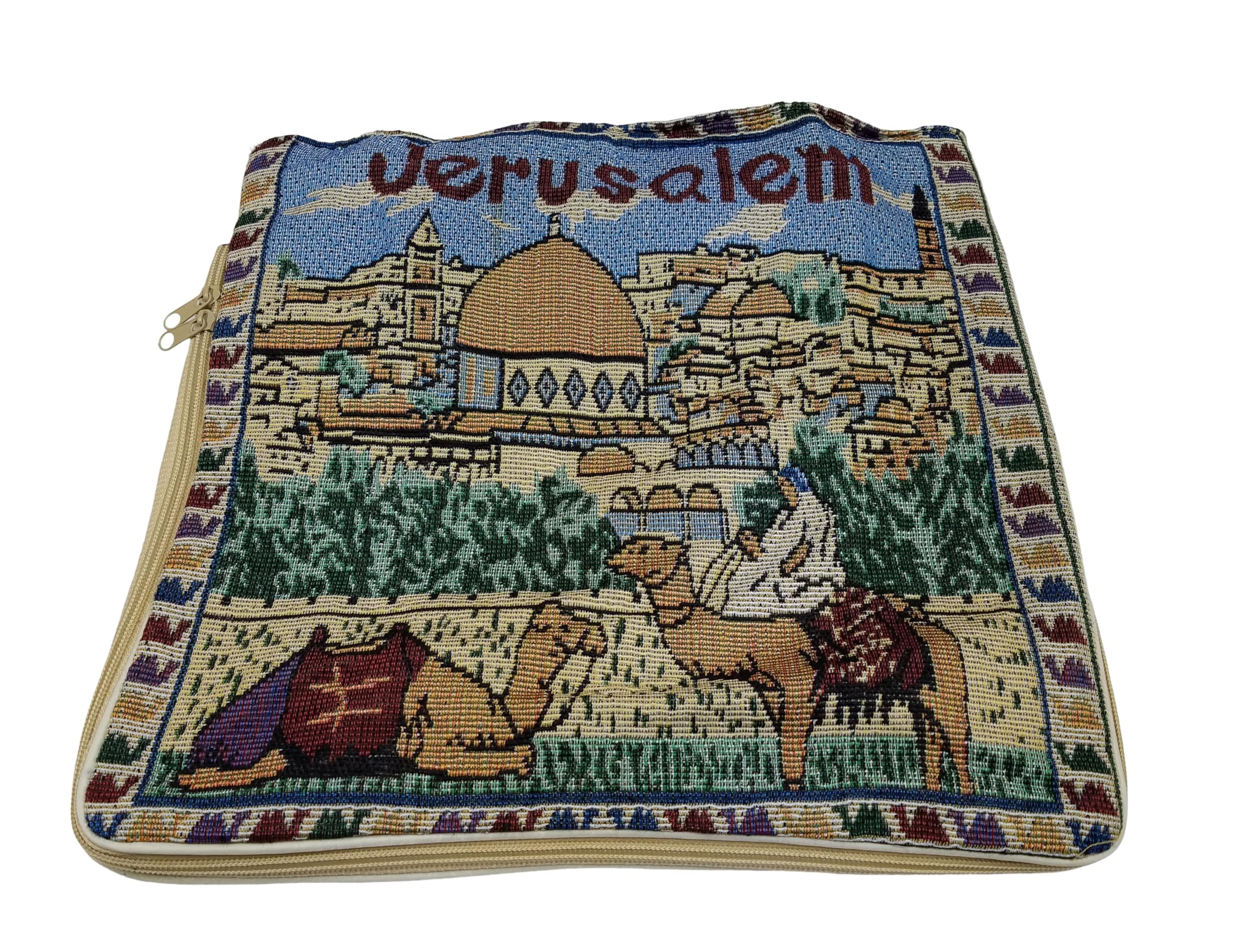 Jerusalem Camel Handmade Hand-bag Hand Bag Zipper Cloth Beautiful Holy Land by Bethlehem Gifts TM