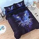 Beddinginn Charming Blue 4 Pieces 3d 100% Cotton Bedding Sets Galaxy Print Duvet Cover Sets(Queen)