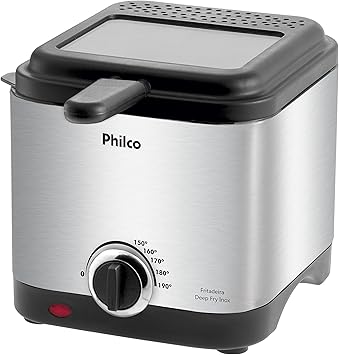 Fritadeira deep fry, Deep fry inox, 1.8L, Preto, 110v, Philco