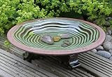 Wildlife World Echoes Ceramic Bird Bath and Drinker Green view 3