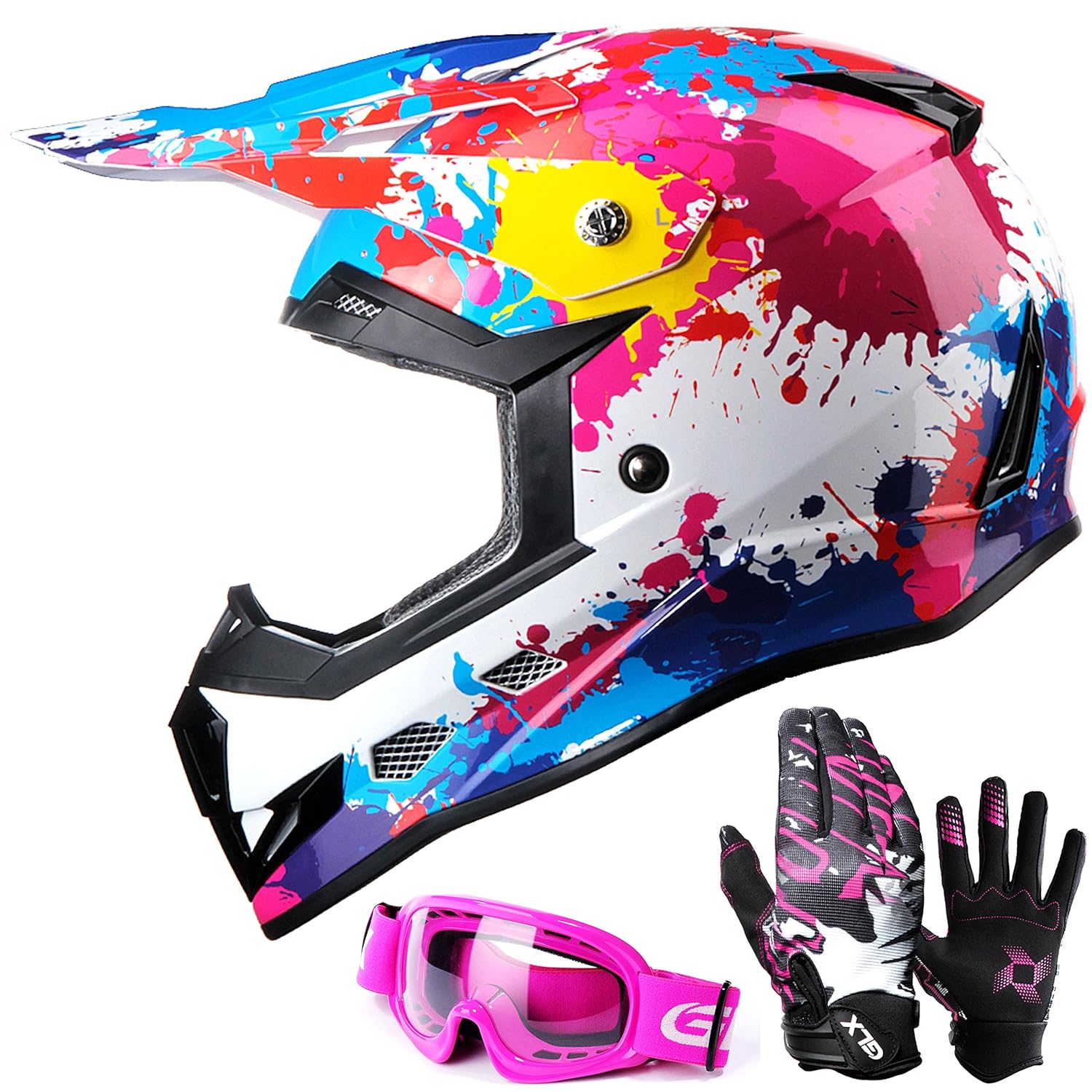 GLX DOT Youth Kids Motocross Dirt Bike Helmet BMX ATV Off