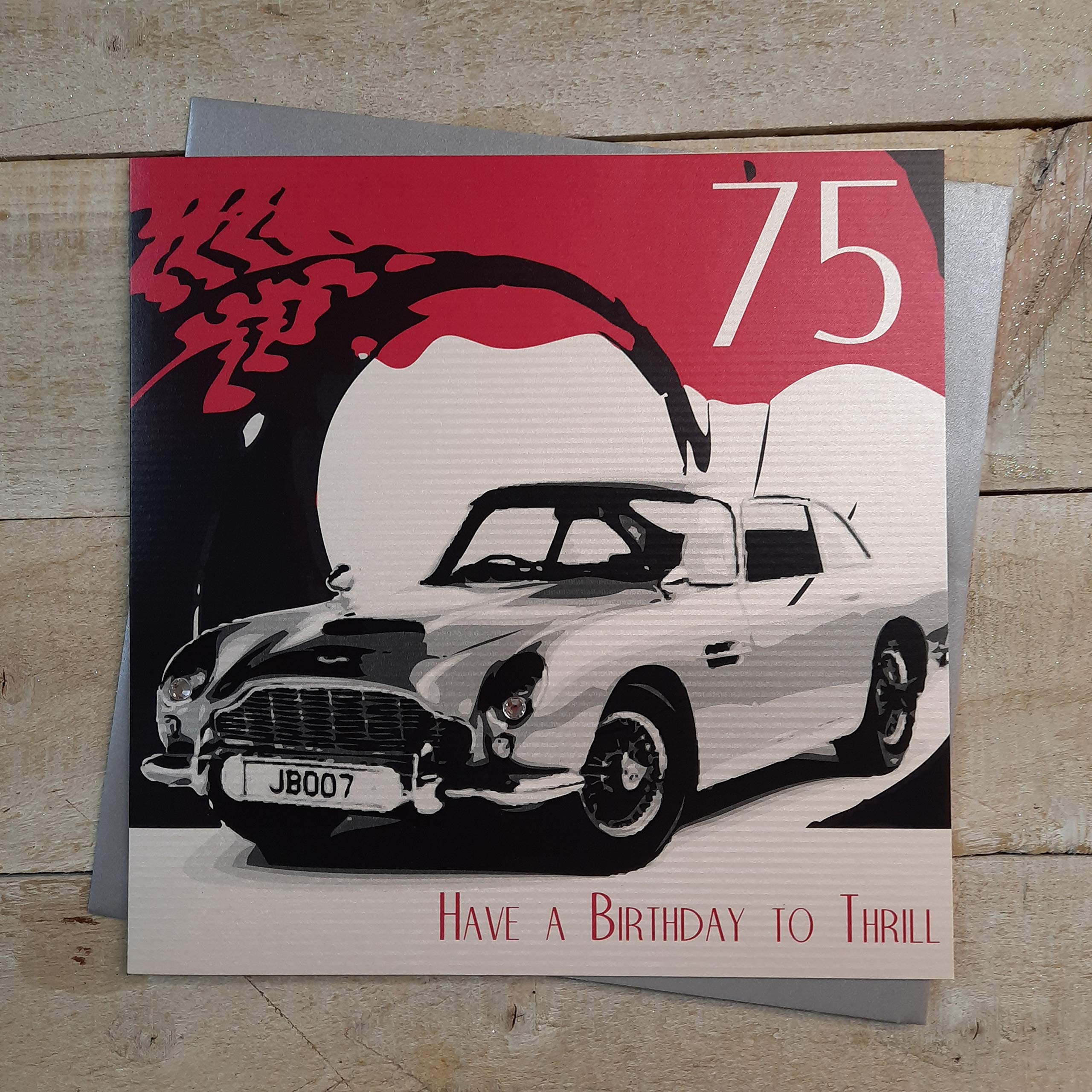 WHITE COTTON CARDS 75 Thrill, Handmade Large 75th Birthday Card (Code XSBA75)