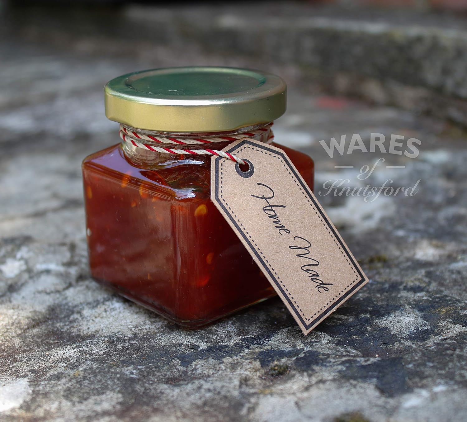 100 x 130ml Small Square Jam Jars with Gold Twist Off lids. Ideal for