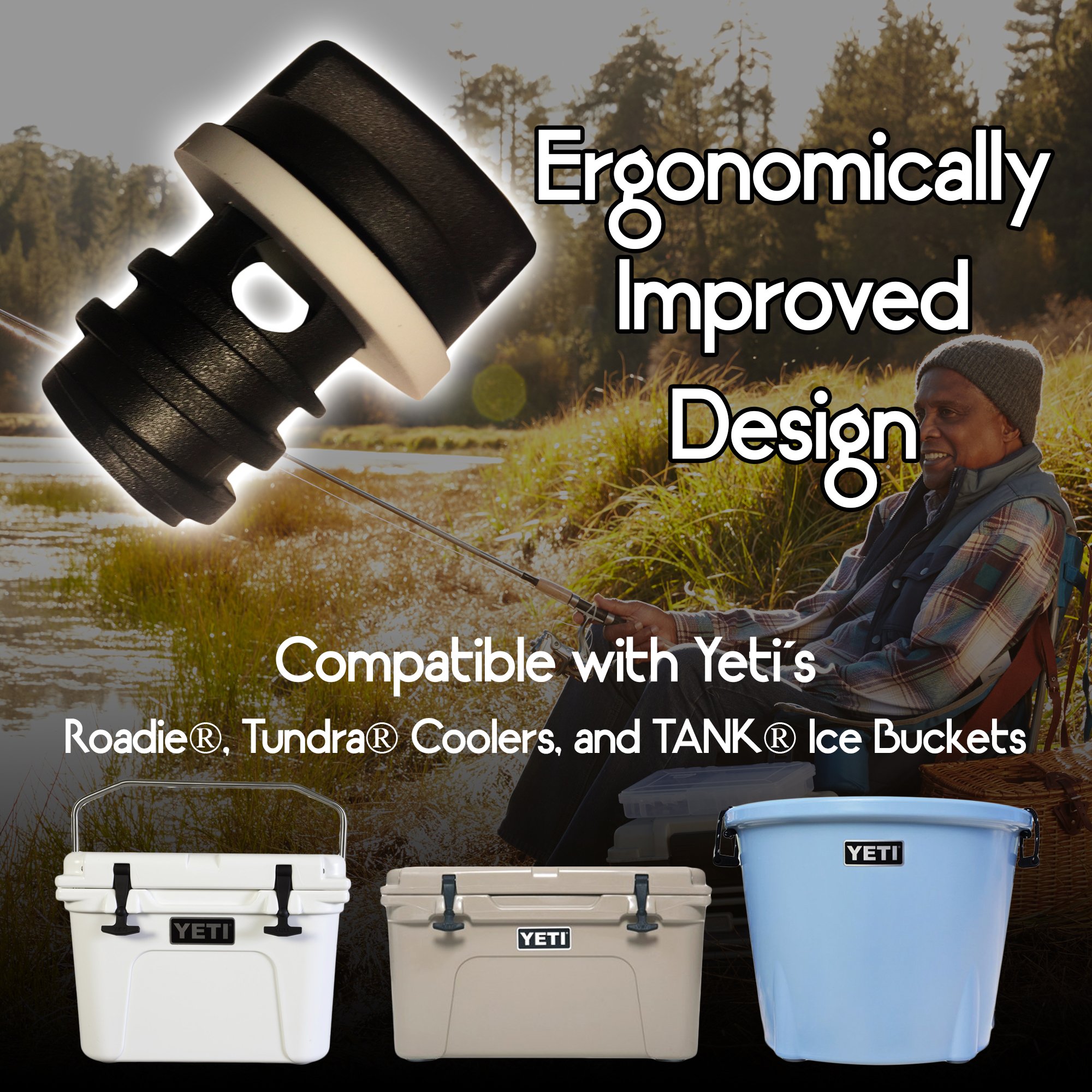 2Pack of Replacement Drain Plugs for Yeti Coolers Ergonomically