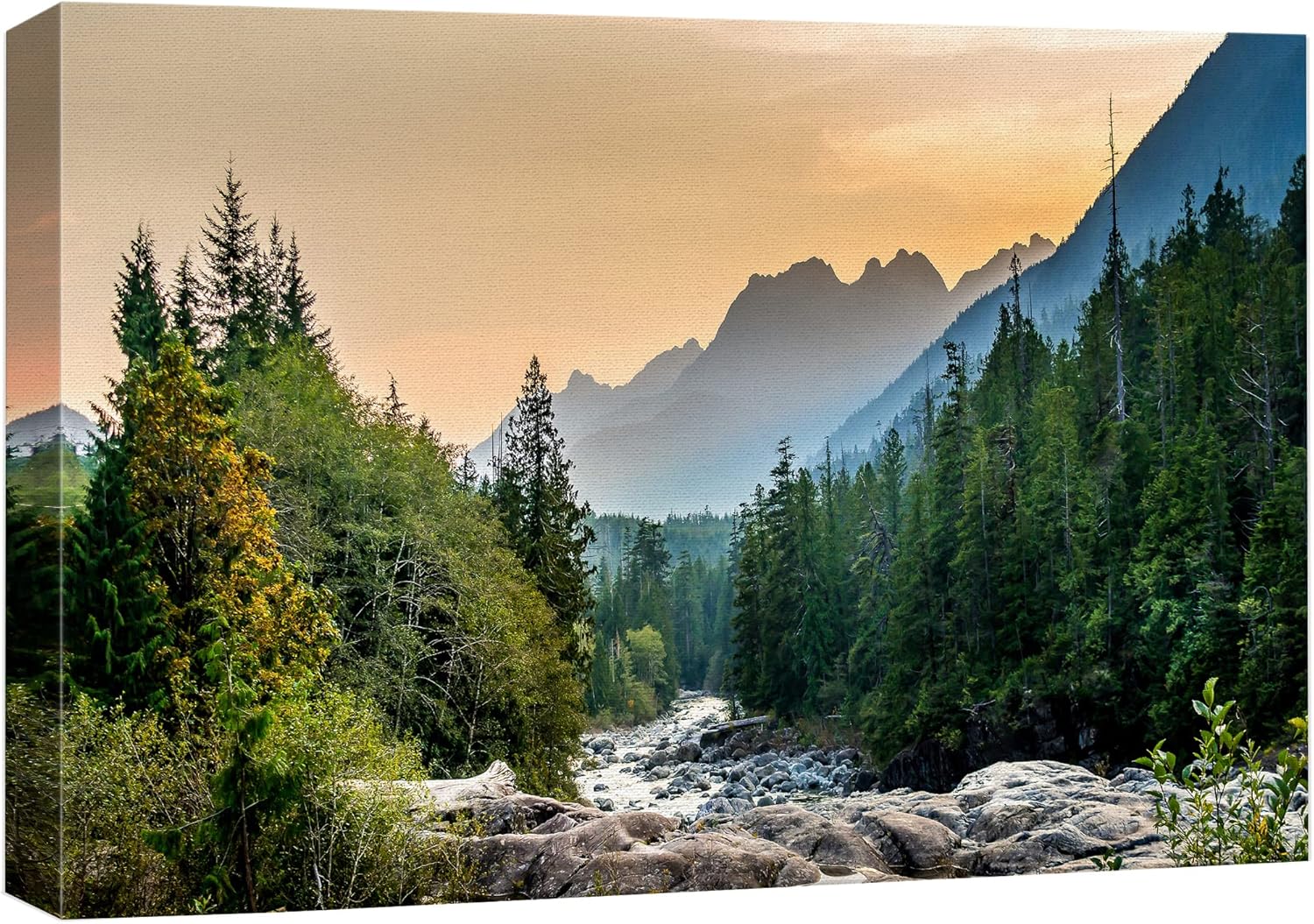 Wall Décor - wall26 Canvas Print Wall Art Woodland Nursery Decor Colorado Forest River Rapid Rock Mountain Nature Wilderness Earth Scenery Rustic Scenic Landscape for Living Room, Bedroom, Office - 24