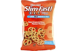 Slim Fast Snack Bag Sour Cream and Chive Pretzels 23g - Pack of 12