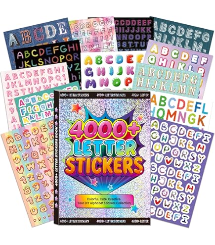 2080 Pieces Letter Stickers, 1/2 Inch Self-Adhesive Vinyl Alphabet Stickers