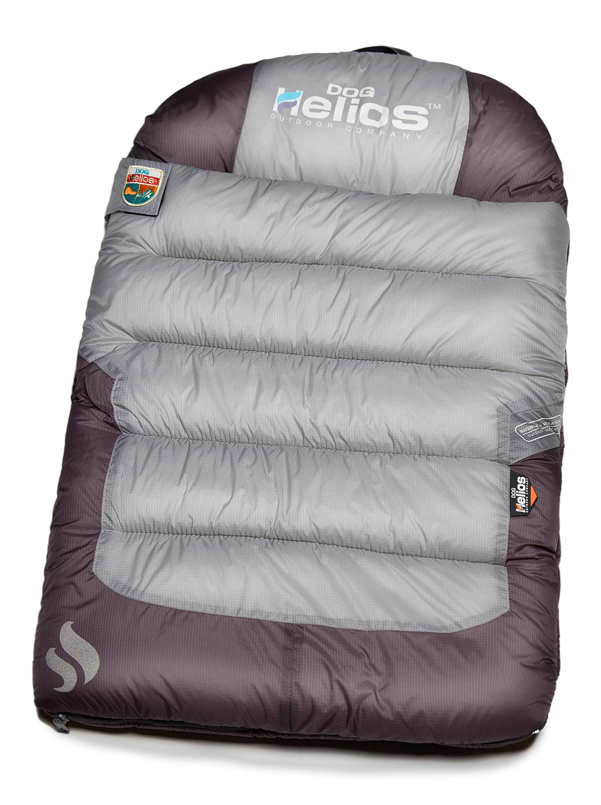 DOGHELIOS 'Trail-Barker' Multi-Surface Water-Resistant Travel Camper Sleeper Pet Dog Bed Mat w/ BlackShark Technology, One Size, Light Grey, Dark Grey