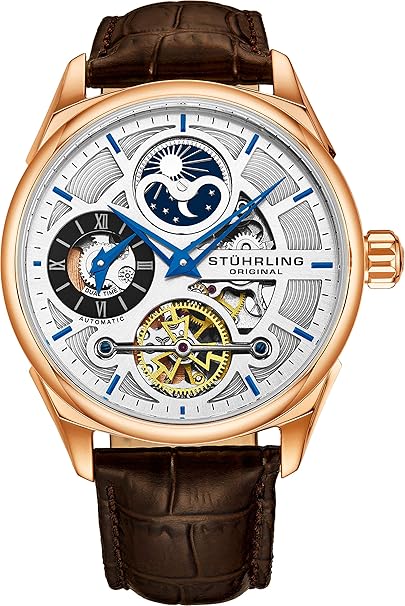 Stuhrling Original Herren Uhr Analog Automatik mit Leder Armband 657Z.04