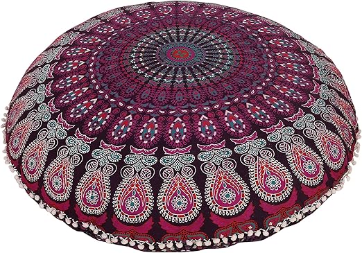 Amazon Com Anokhiart Lavender Purple Large 32 Round Pillow Cover