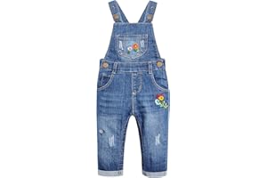 KIDSCOOL SPACE Baby Denim Overall,Toddler Little Soft Cute Jean Jumper