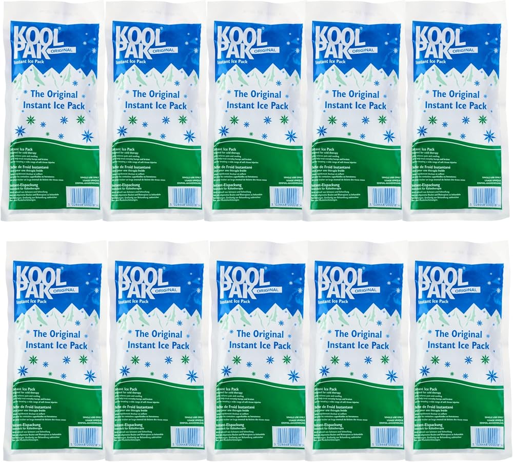 Koolpak Original Instant Ice Packs 12 x 29cm 10 Pack First Aid Ice Therapy