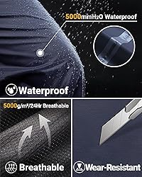 33,000ft Men's Rain Pants Full Zip Waterproof Pants