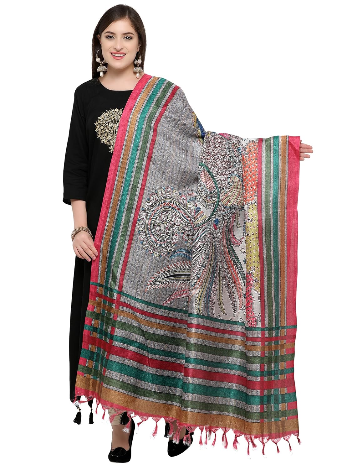 mrinalika fashion women's khadi silk digital print dupatta(grey_dgdpt42_free size)