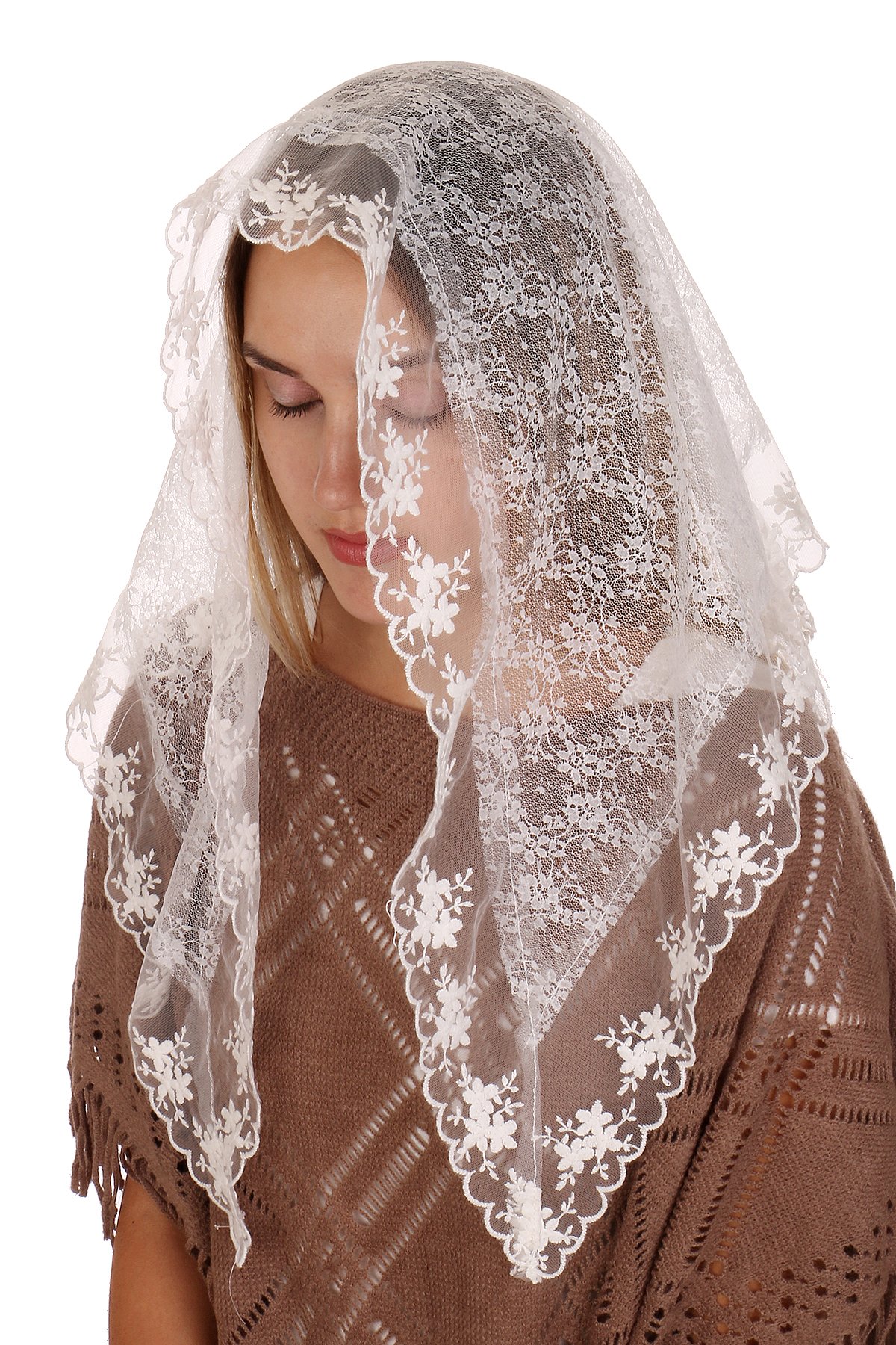 RufNTop Lace Mantilla Catholic Church Chapel Veil Head Covering Spanish